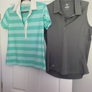 Lot of 2 Ladies Golf Shirts Size M Nike Adidas